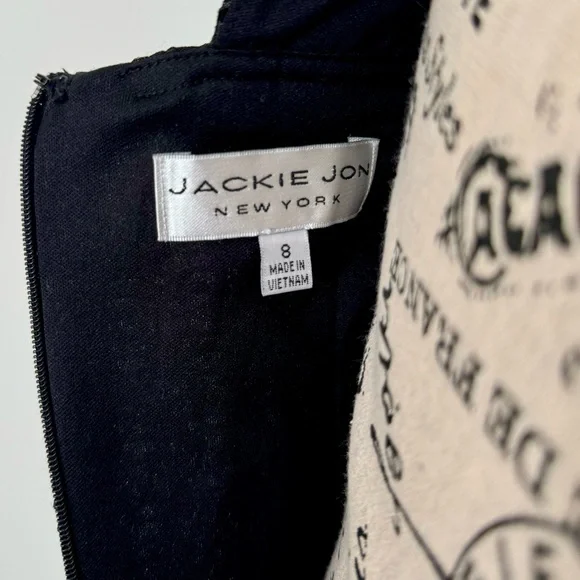 Size 8 Jackie Jon black one shoulder cocktail dress. In excellent condition. - Picture 7 of 9
